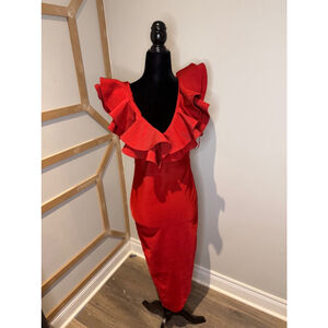 Women's Fashion Nova Red Midi Dress Size‎ M